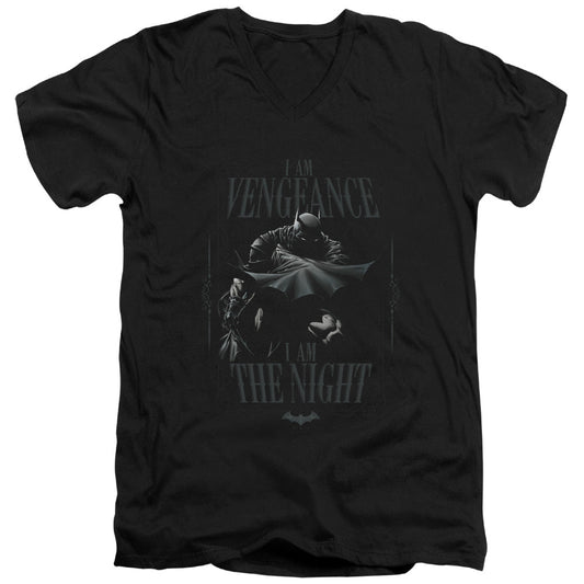 Batman I Am Mens Slim Fit V Neck T Shirt Black