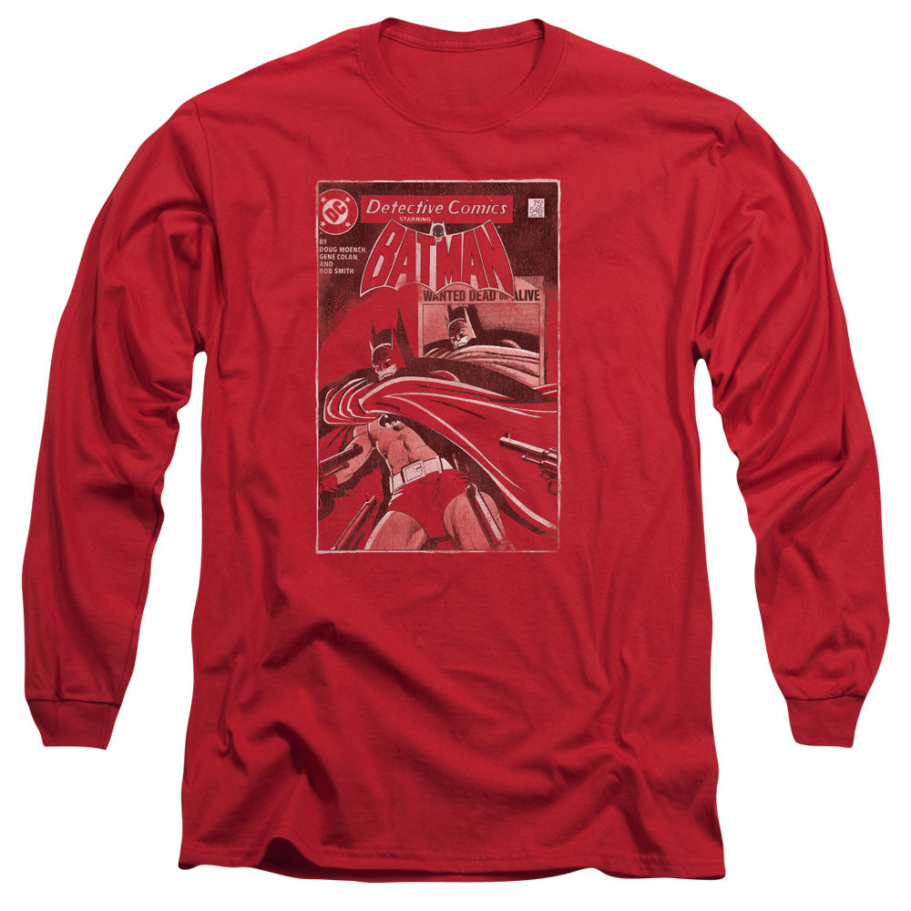 Batman Doa Cover Mens Long Sleeve Shirt Red