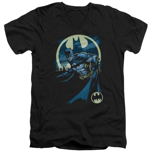 Batman Heed The Call Mens Slim Fit V Neck T Shirt Black