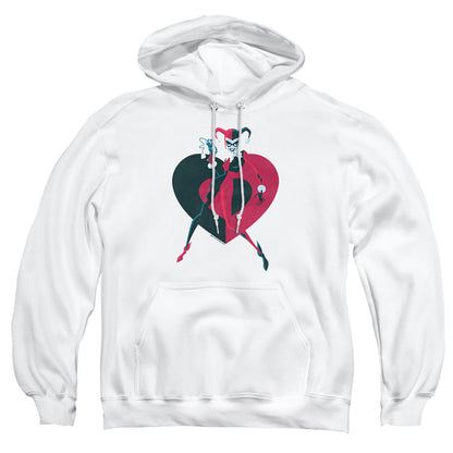 Batman Harely  Heart Mens Hoodie White