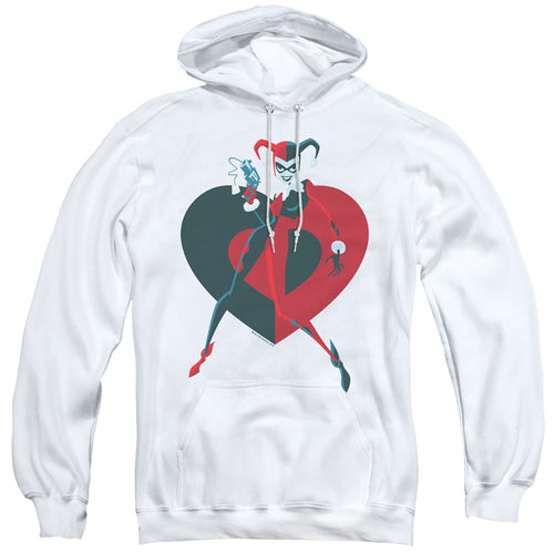 Batman Harely Heart Mens Hoodie White