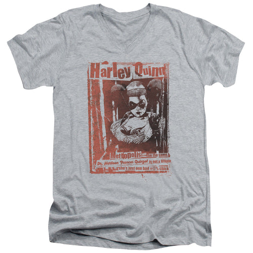 Batman Dr Quinn Mens Slim Fit V Neck T Shirt Athletic Heather