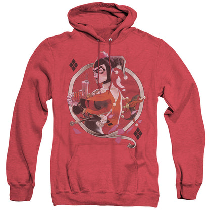 Batman Harley Q Heather Mens Hoodie Red