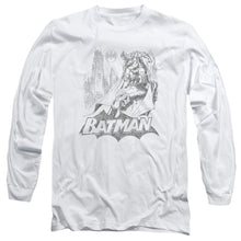 Load image into Gallery viewer, Batman Bat Sketch Mens Long Sleeve Shirt White
