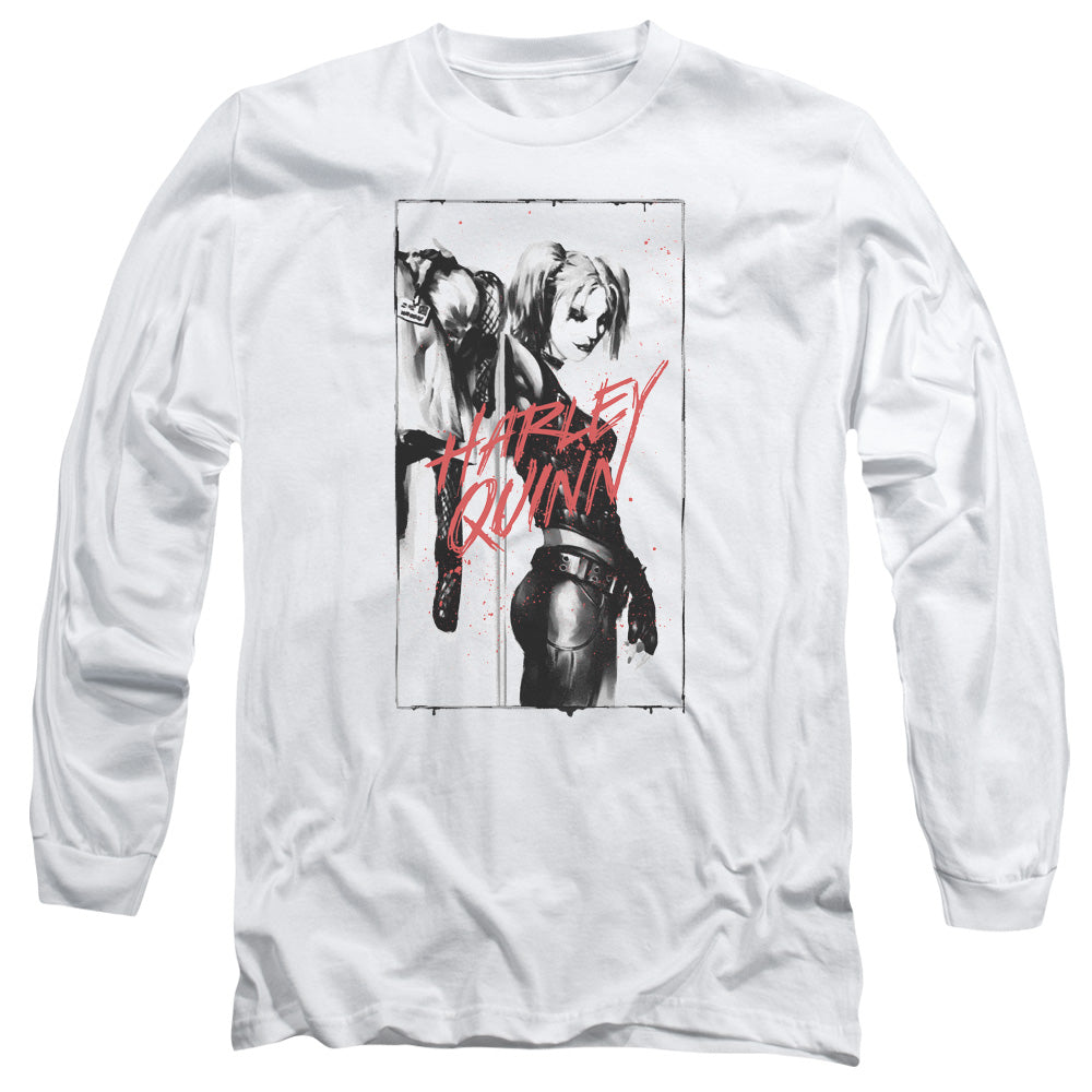 Batman Inked Quinn Mens Long Sleeve Shirt White