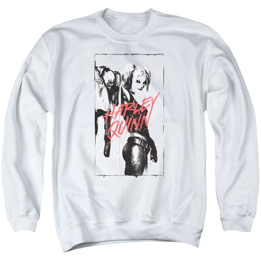 Batman Inked Quinn Mens Crewneck Sweatshirt White