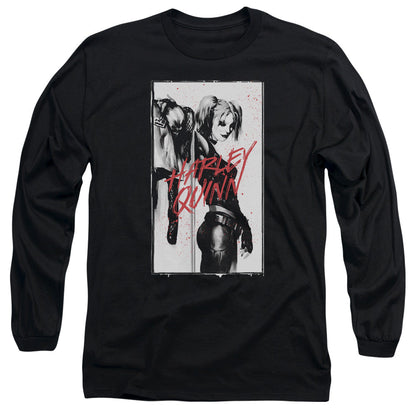Batman Inked Quinn Mens Long Sleeve Shirt Black