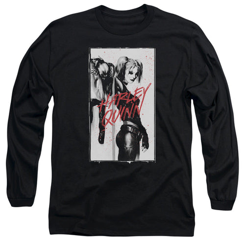 Batman Inked Quinn Mens Long Sleeve Shirt Black