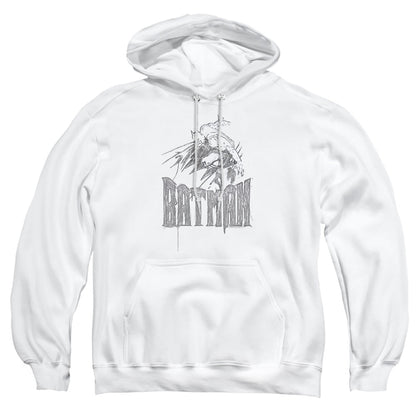 Batman Knight Sketch Mens Hoodie White