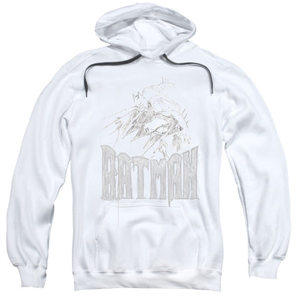 Batman Knight Sketch Mens Hoodie White