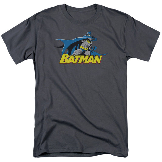 Batman 8 Bit Cape Mens T Shirt Charcoal