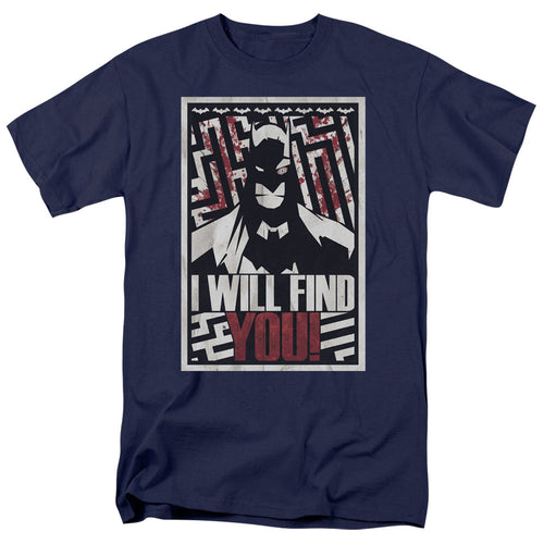 Batman I Will Find You Mens T Shirt Navy Blue