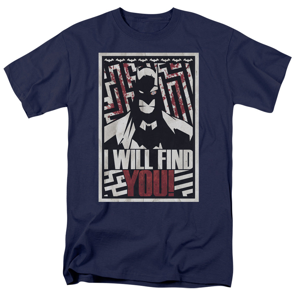 Batman I Will Fnd You Mens T Shirt Navy