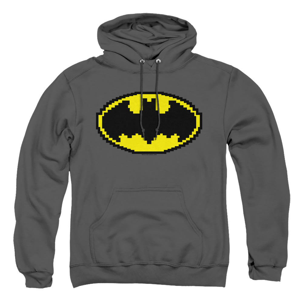 Batman Pixel Symbol Mens Hoodie Charcoal