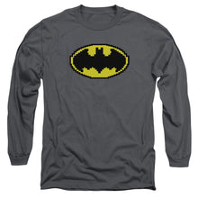 Load image into Gallery viewer, Batman Pixel Symbol Mens Long Sleeve Shirt Charcoal
