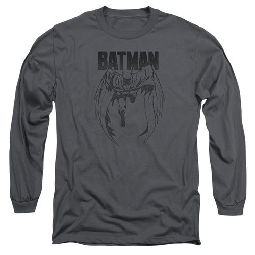 Batman Grey Noise Mens Long Sleeve Shirt Charcoal