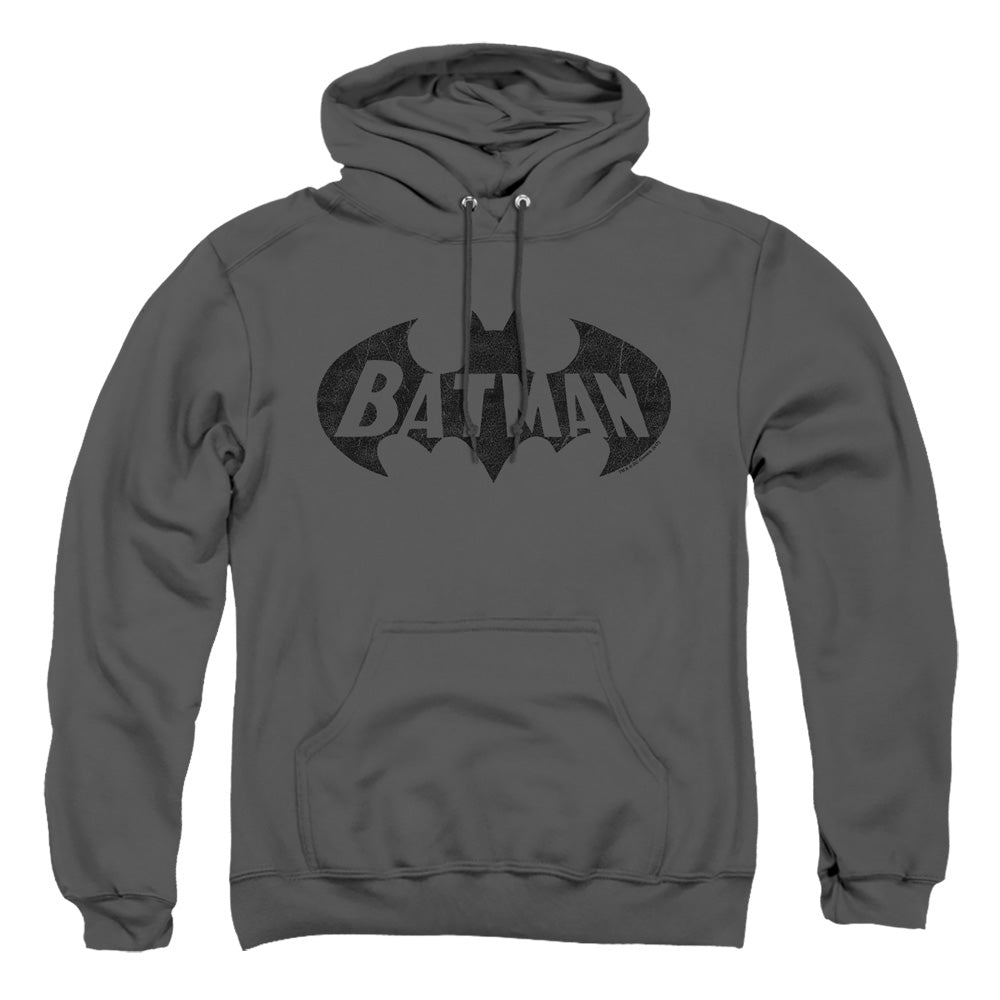 Batman Crackle Bat Mens Hoodie Charcoal