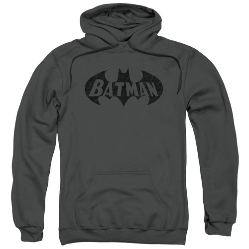 Batman Crackle Bat Mens Hoodie Charcoal
