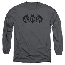 Load image into Gallery viewer, Batman Crackle Bat Mens Long Sleeve Shirt Charcoal

