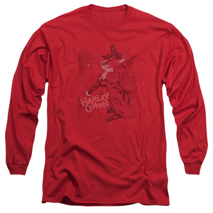 Batman Harleys Packing Mens Long Sleeve Shirt Red