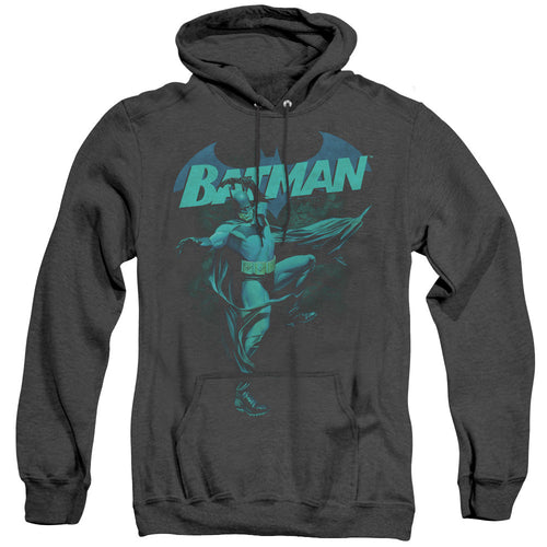 Batman Blue Bat Heather Mens Hoodie Black