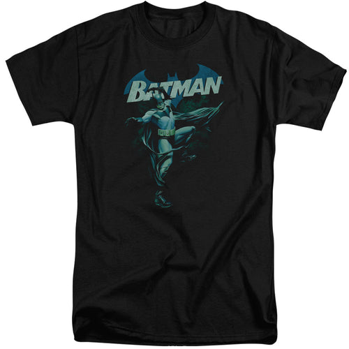 Batman Blue Bat Mens Tall T Shirt Black