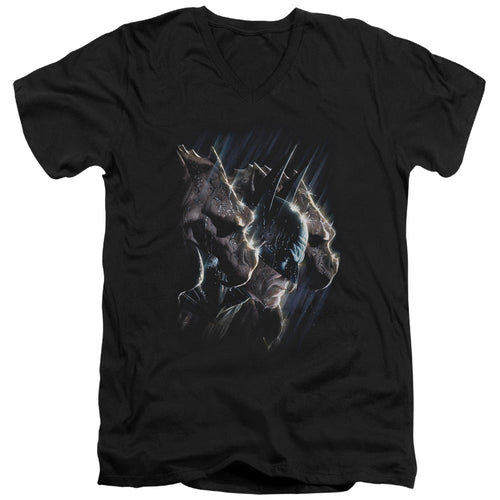 Batman Gargoyles Mens Slim Fit V Neck T Shirt Black