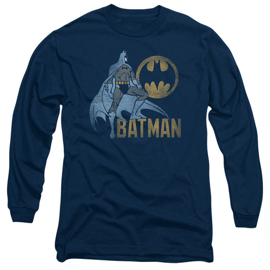 Batman Knight Watch Mens Long Sleeve Shirt Navy