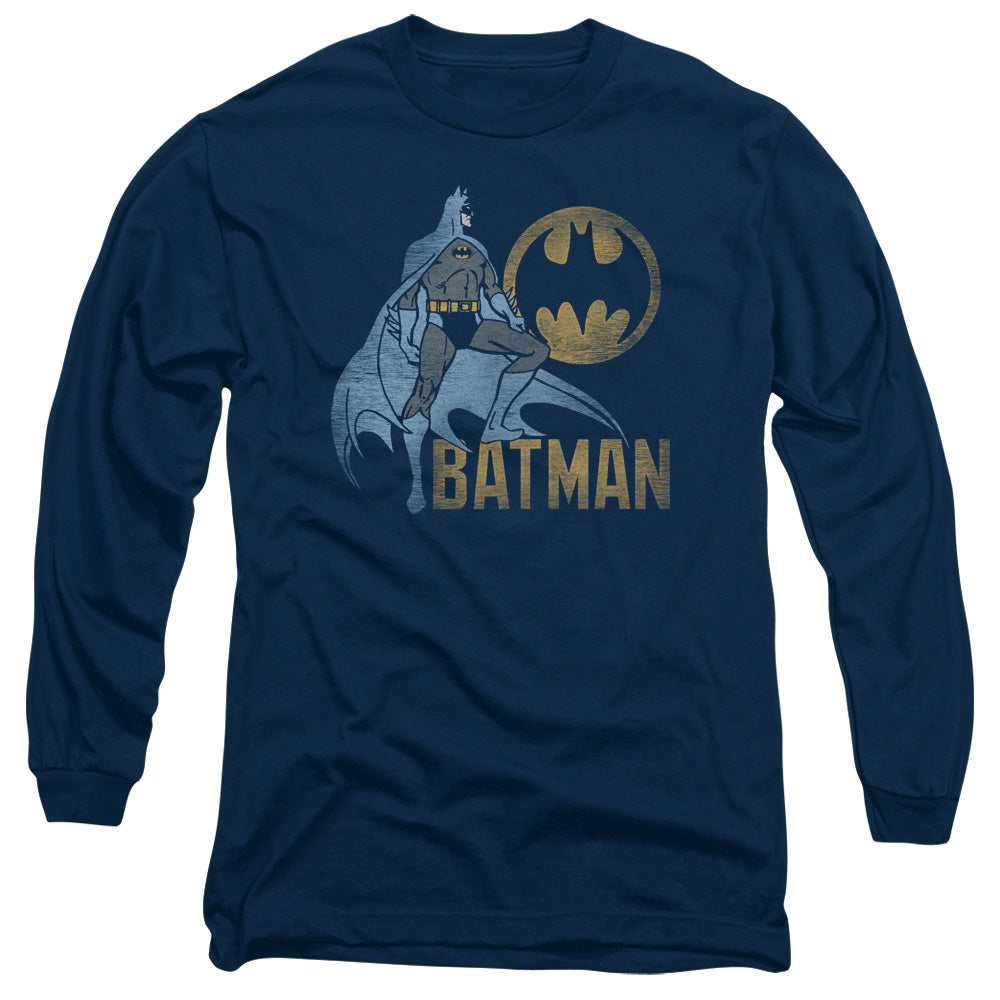 Batman Knight Watch Mens Long Sleeve Shirt Navy