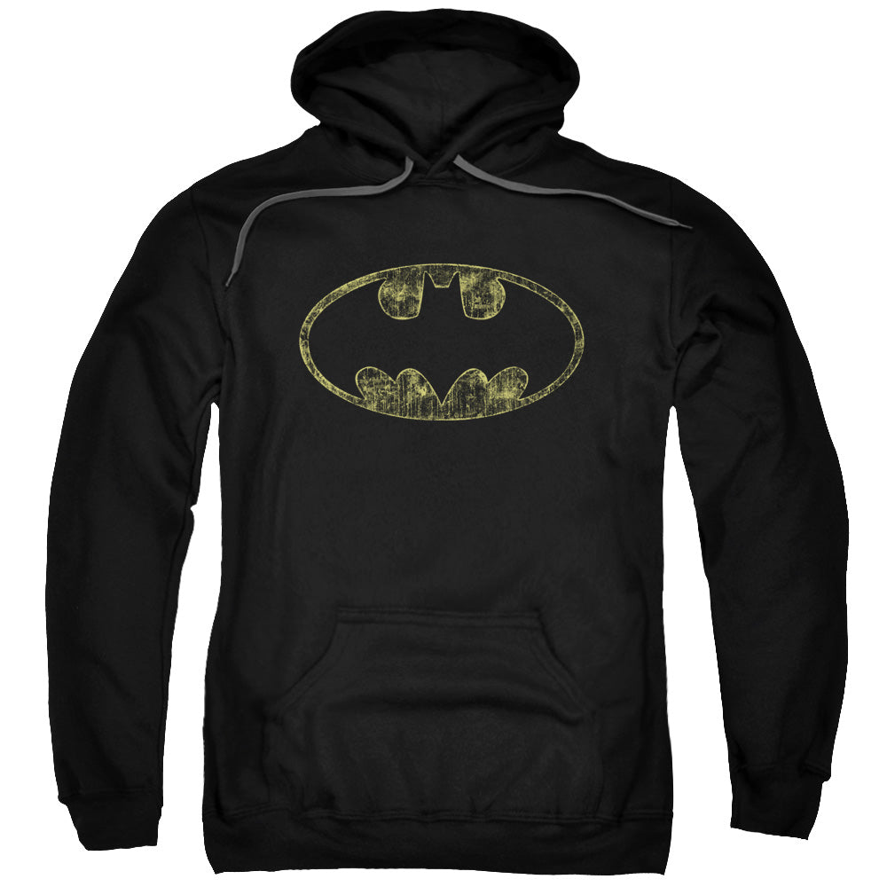 Batman Tatered Logo Mens Hoodie Black
