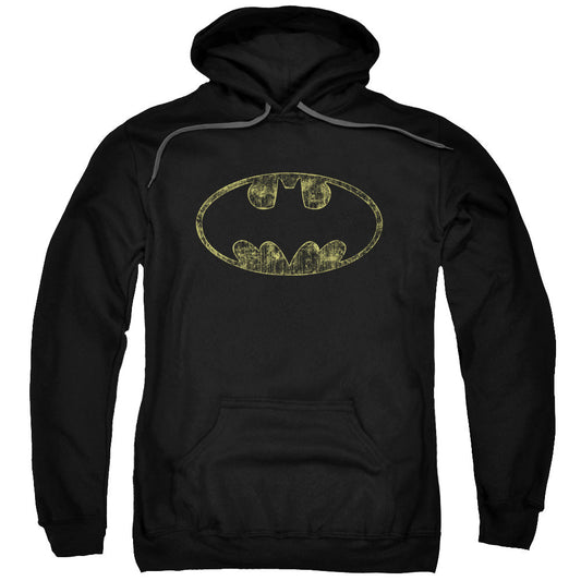 Batman Tatered Logo Mens Hoodie Black