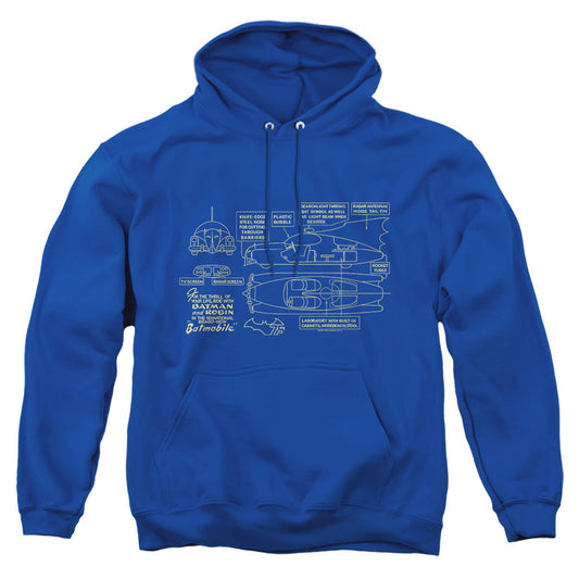 Batman Batmobile Mens Hoodie Royal