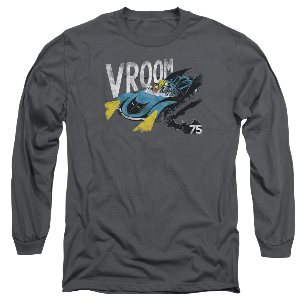 Batman Vroom Mens Long Sleeve Shirt Charcoal