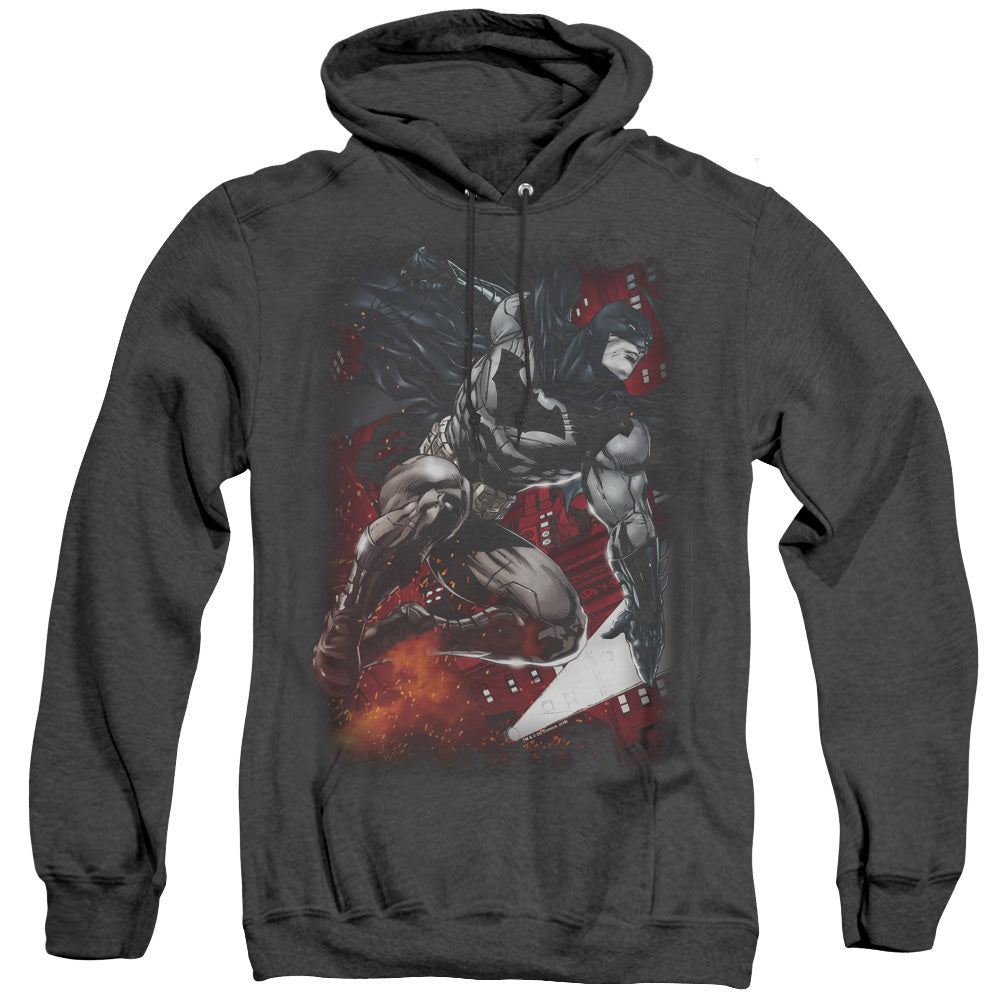 Batman Sparks Leap Heather Mens Hoodie Black