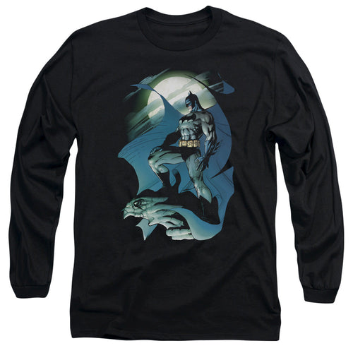 Batman Glow Of The Moon Mens Long Sleeve Shirt Black