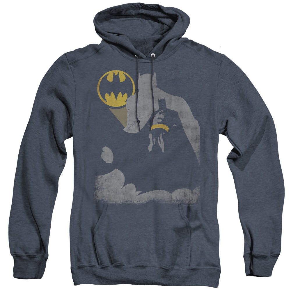 Batman Bat Knockout Heather Mens Hoodie Navy
