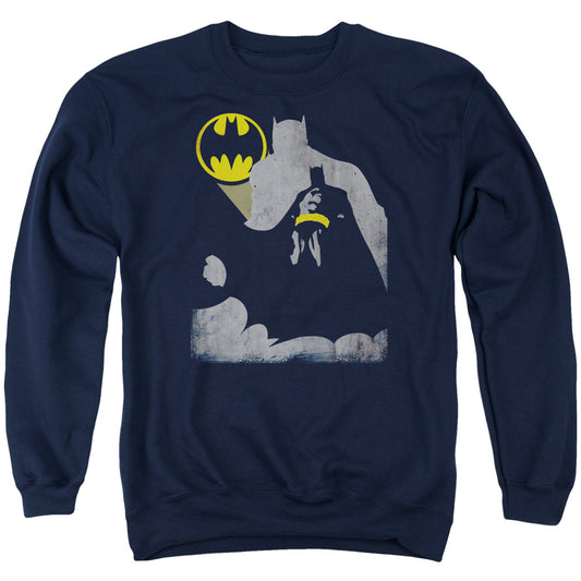 Batman Bat Knockout Mens Crewneck Sweatshirt Navy