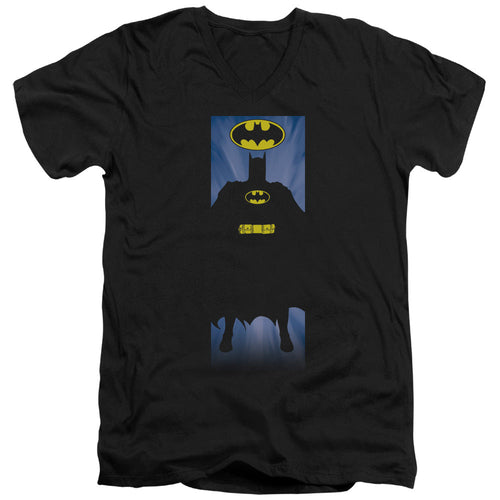 Batman Batman Block Mens Slim Fit V Neck T Shirt Black