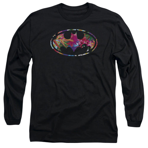 Batman Hawaiian Shield Mens Long Sleeve Shirt Black