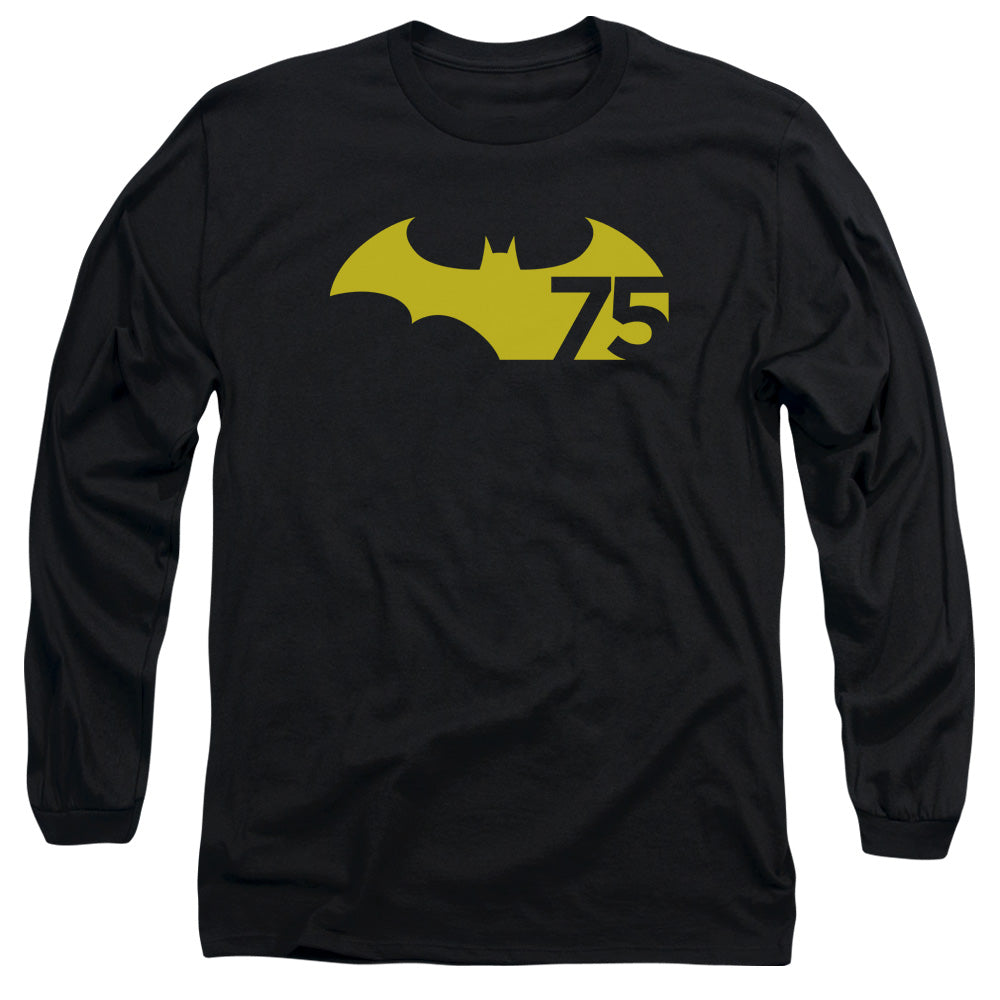 Batman 75 Logo 2 Mens Long Sleeve Shirt Black