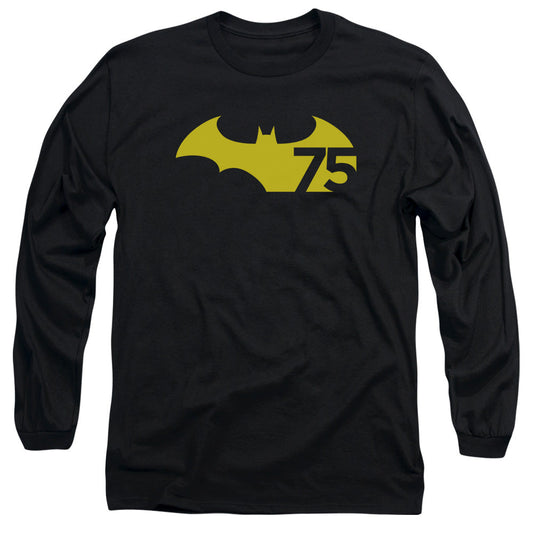 Batman 75 Logo 2 Mens Long Sleeve Shirt Black