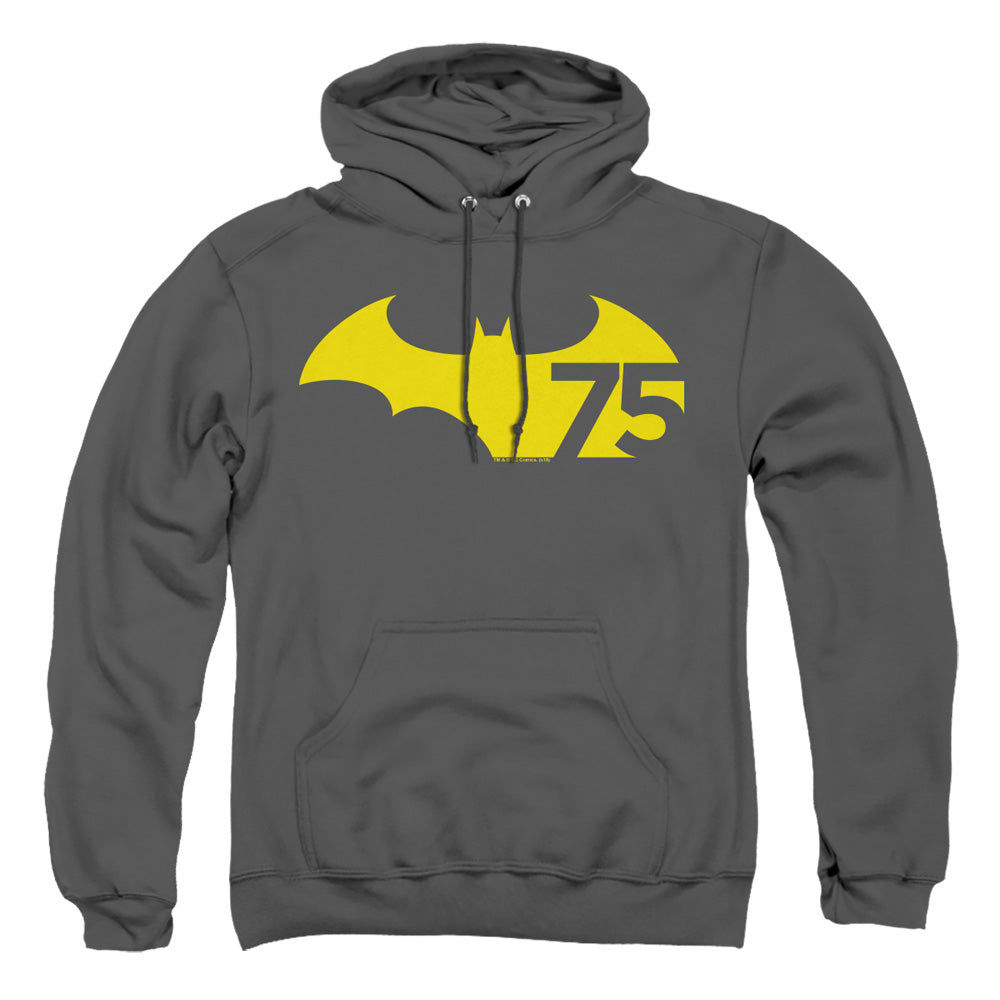 Batman 75 Logo 2 Mens Hoodie Charcoal