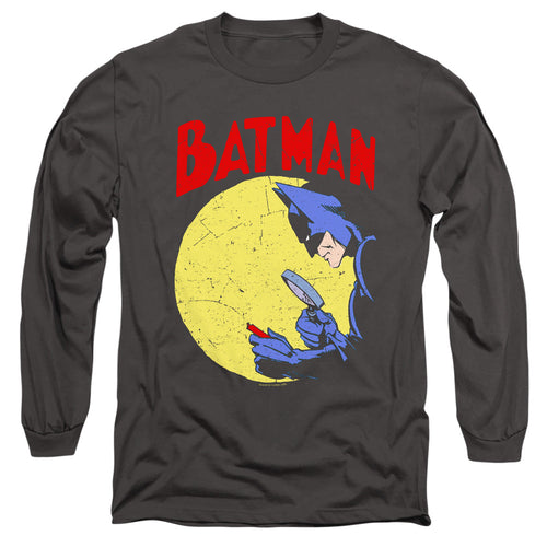 Batman Detective 75 Mens Long Sleeve Shirt Charcoal