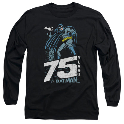 Batman Rooftop Mens Long Sleeve Shirt Black