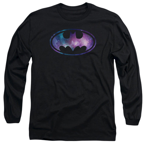 Batman Galaxy Signal Mens Long Sleeve Shirt Black