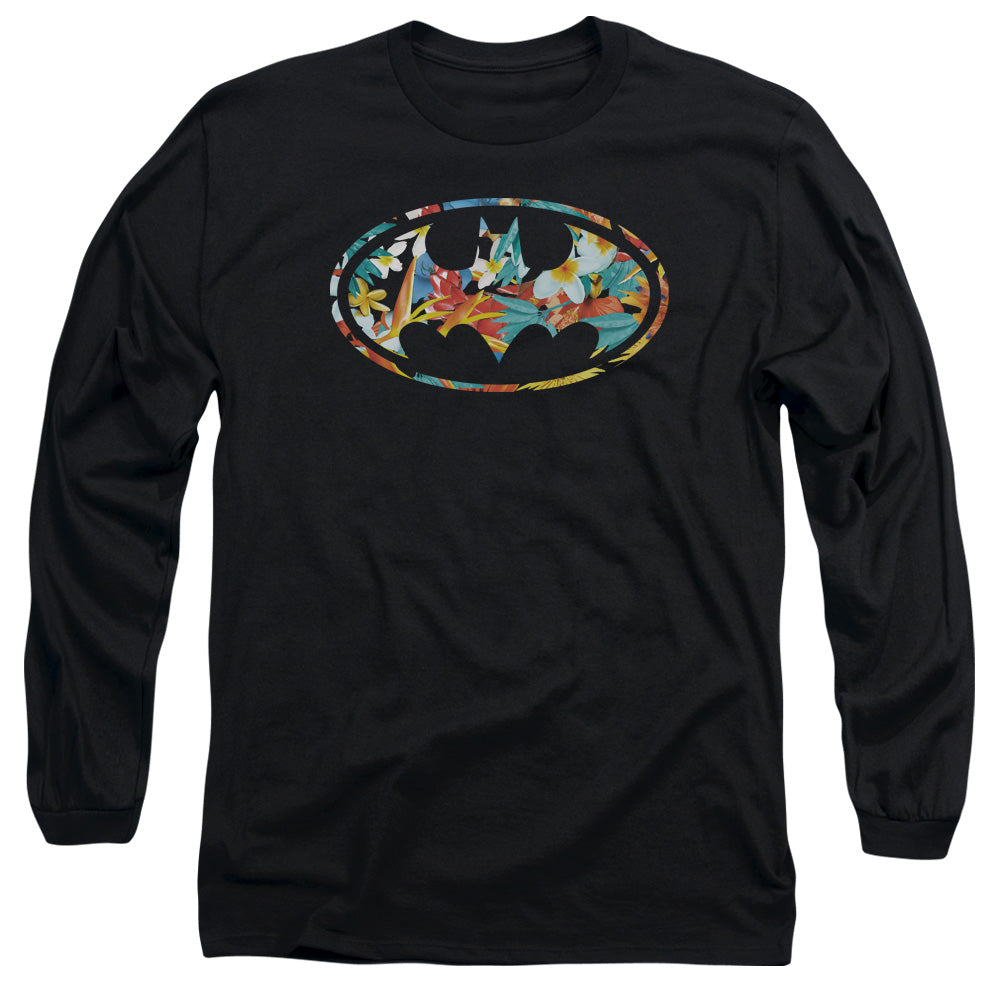 Batman Hawaiian Bat Mens Long Sleeve Shirt Black