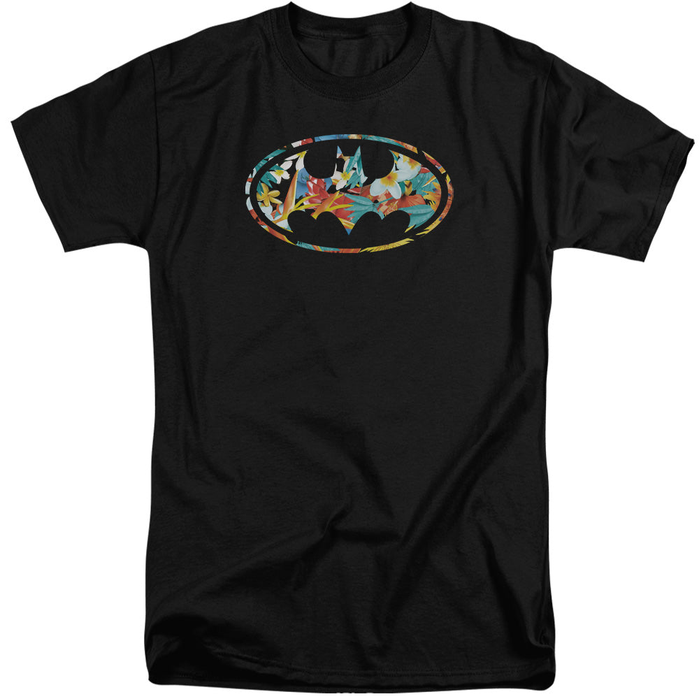 Batman Hawaiian Bat Mens Tall T Shirt Black