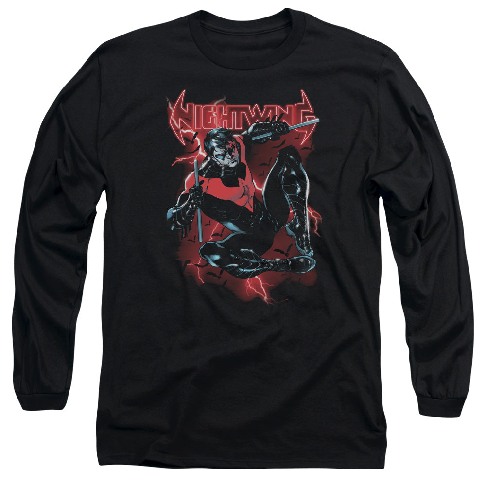 Batman Lightwing Mens Long Sleeve Shirt Black
