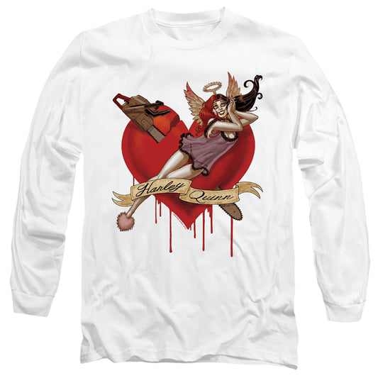 Batman Perfect Angel Mens Long Sleeve Shirt White