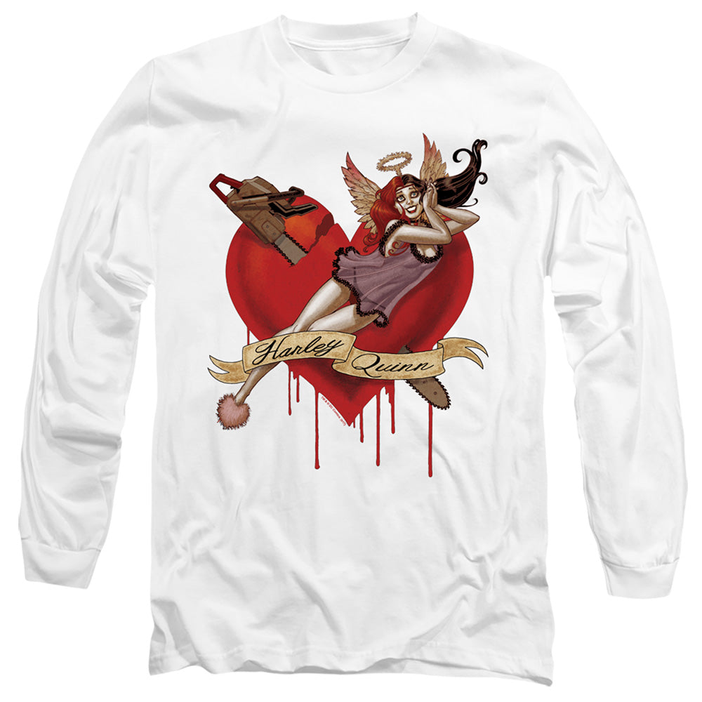 Batman Perfect Angel Mens Long Sleeve Shirt White